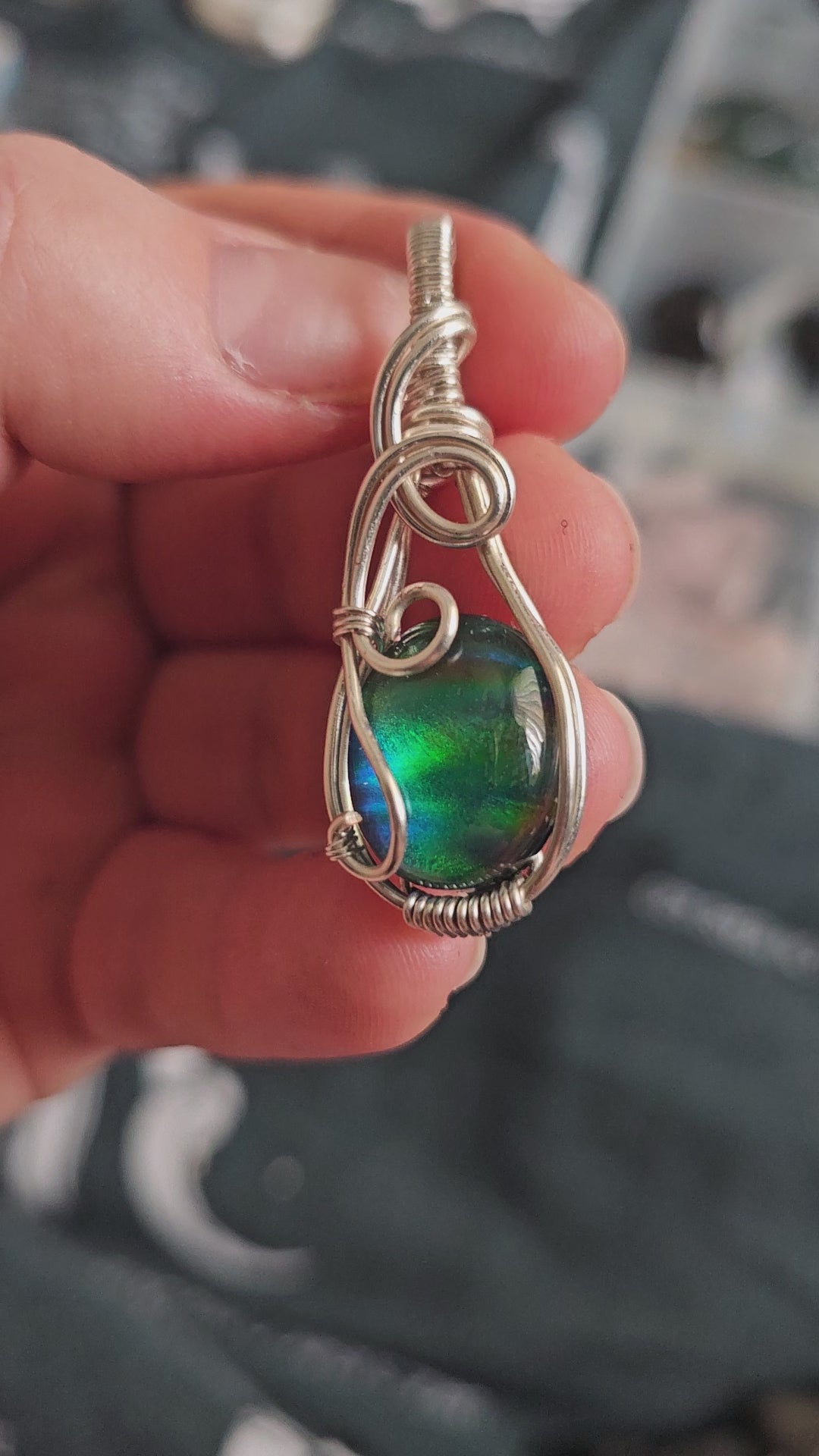 Aurora opal pendant