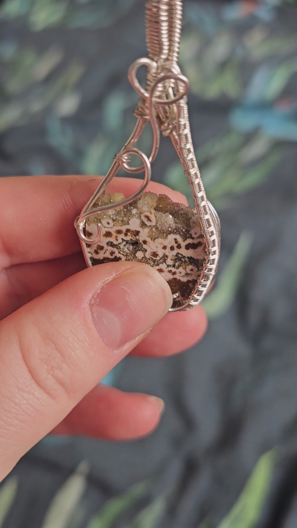 Raw edge Ocean Jasper pendant