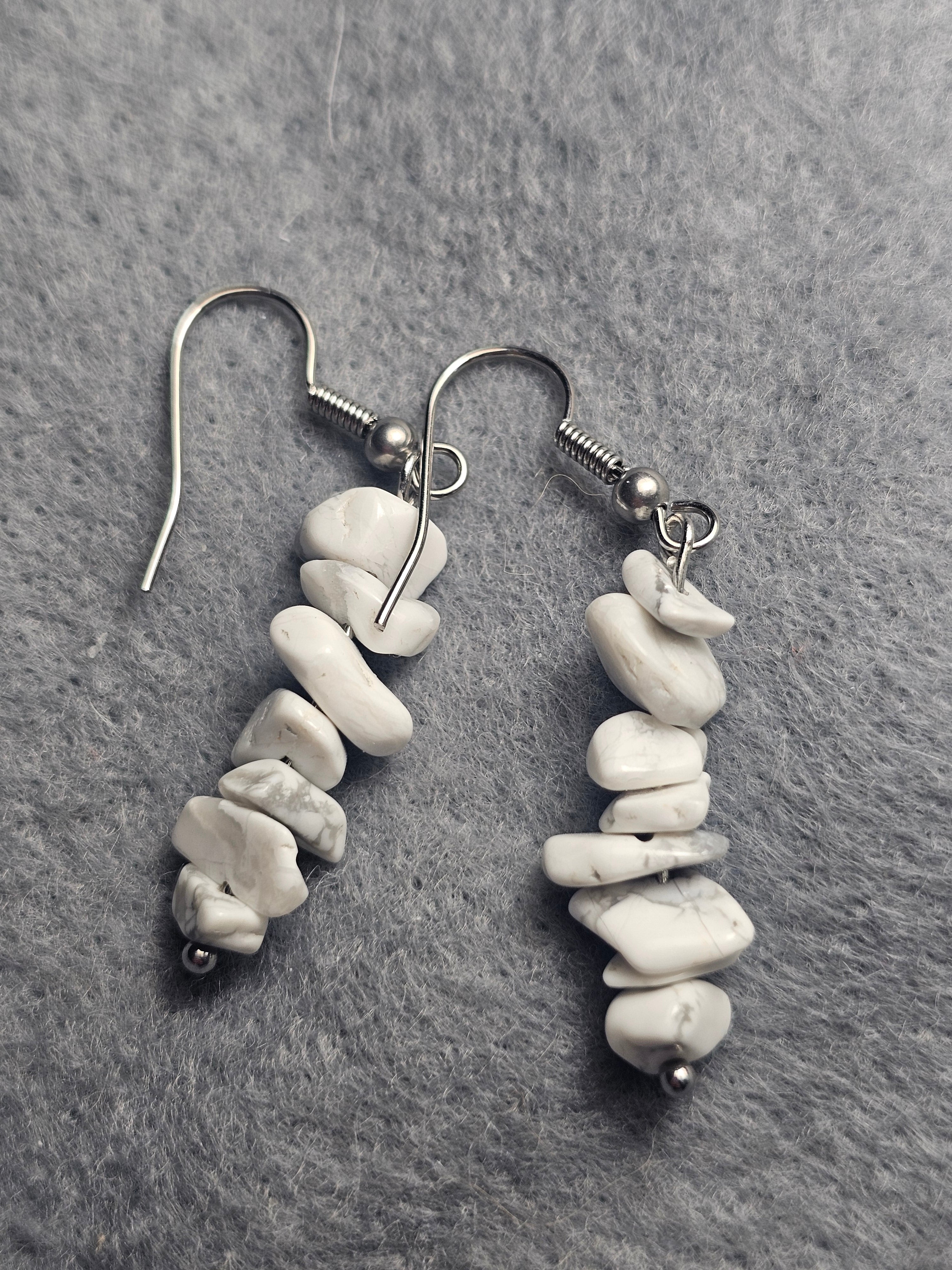 Howlite chip earrings