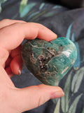 Amazonite with smokey quartz heart