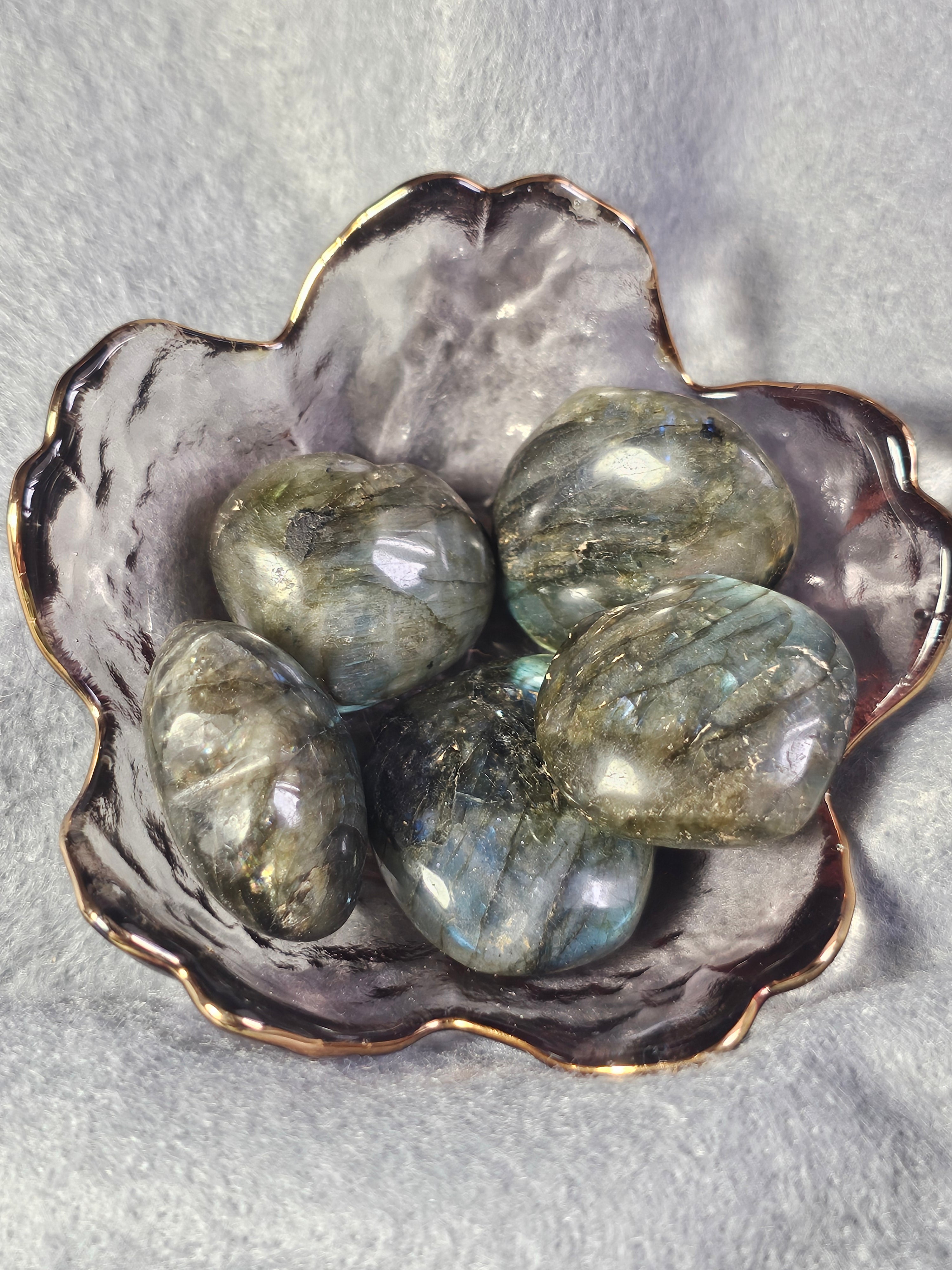 Labradorite heart
