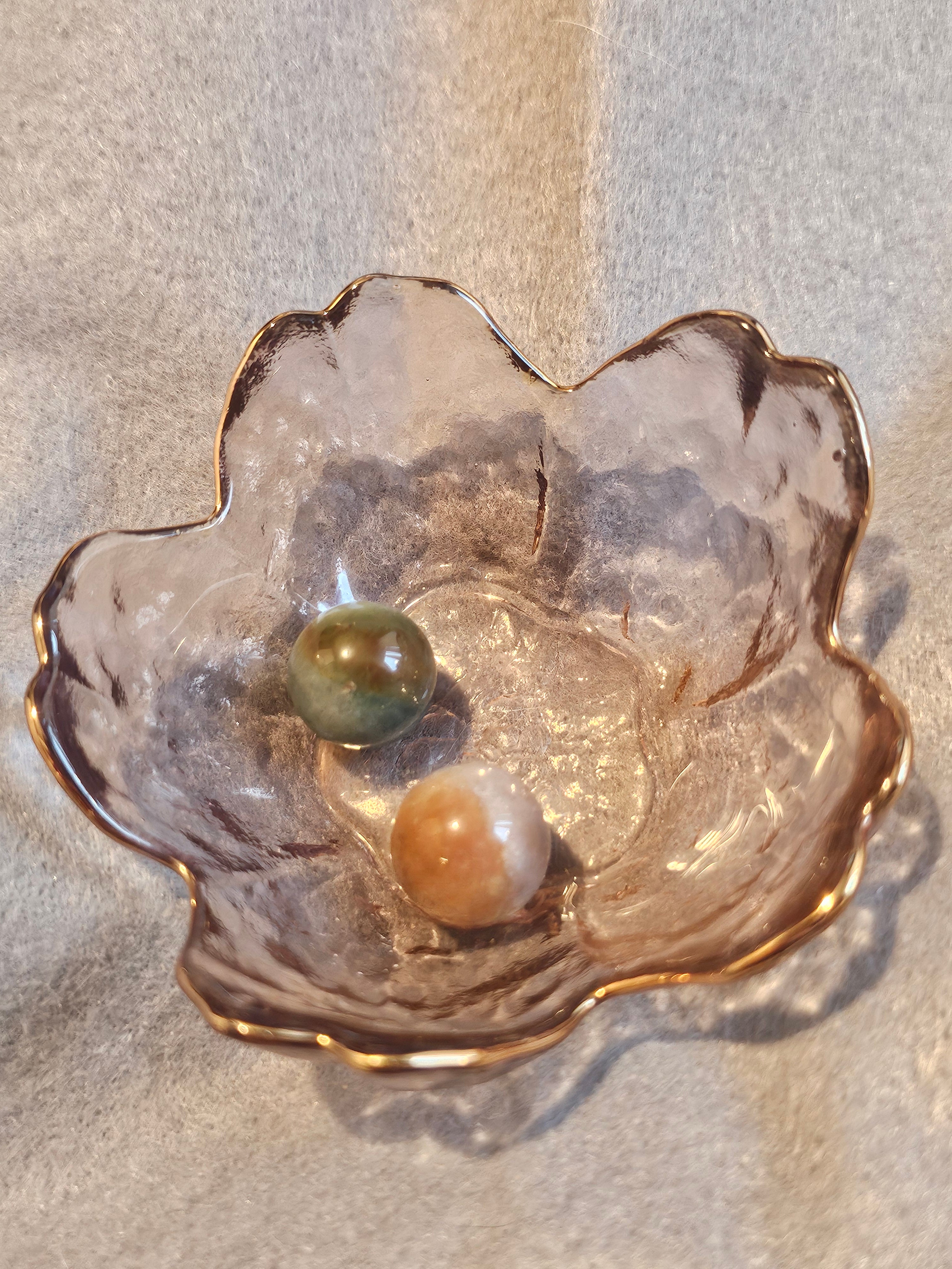 Moss agate mini spheres