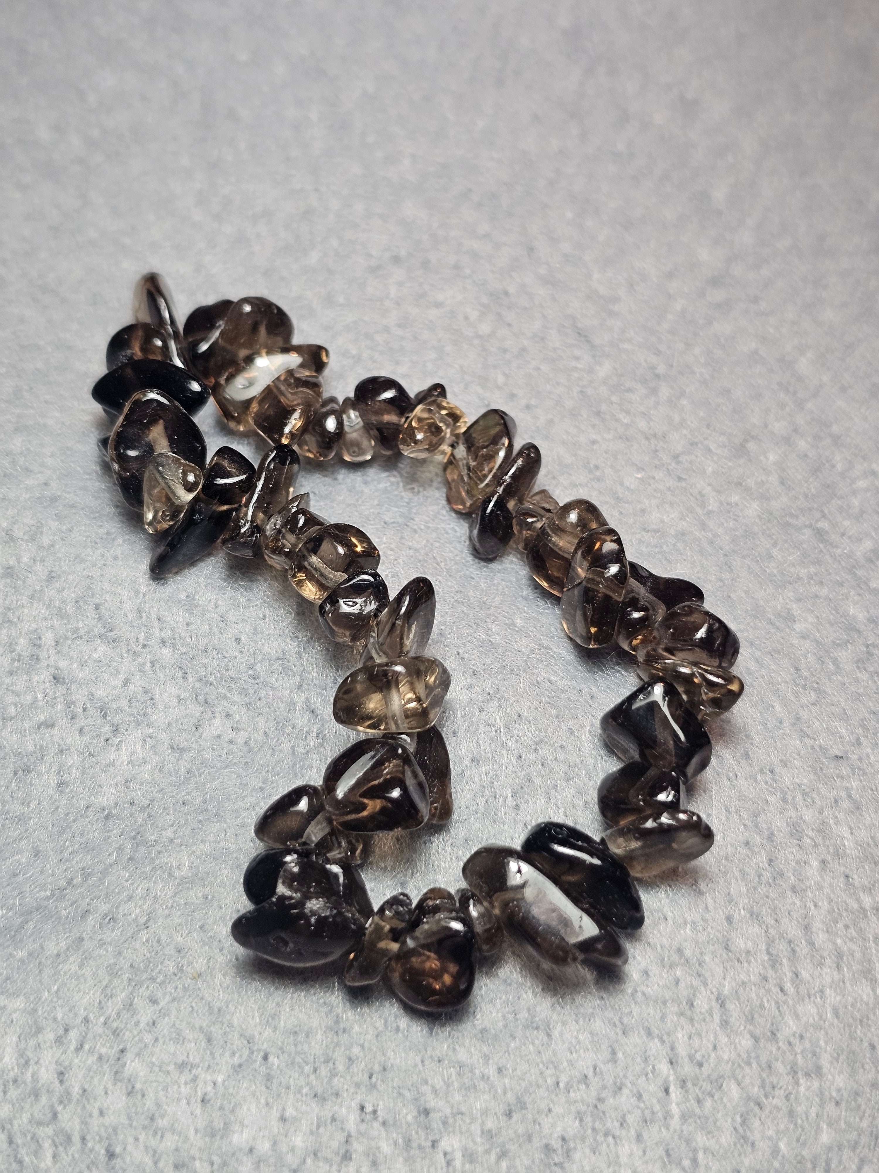 Smokey quartz chip bracelet