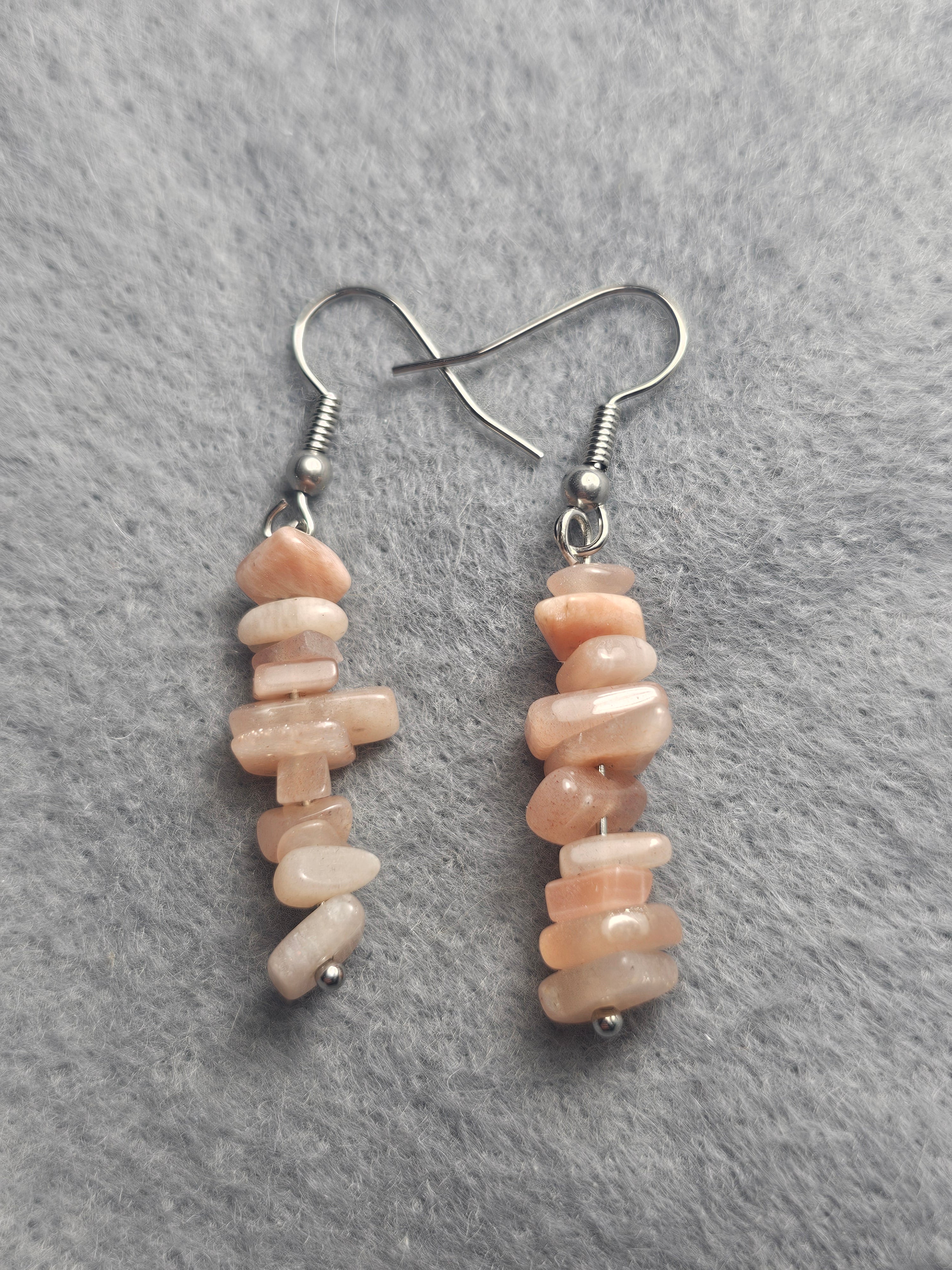Sunstone chip earrings