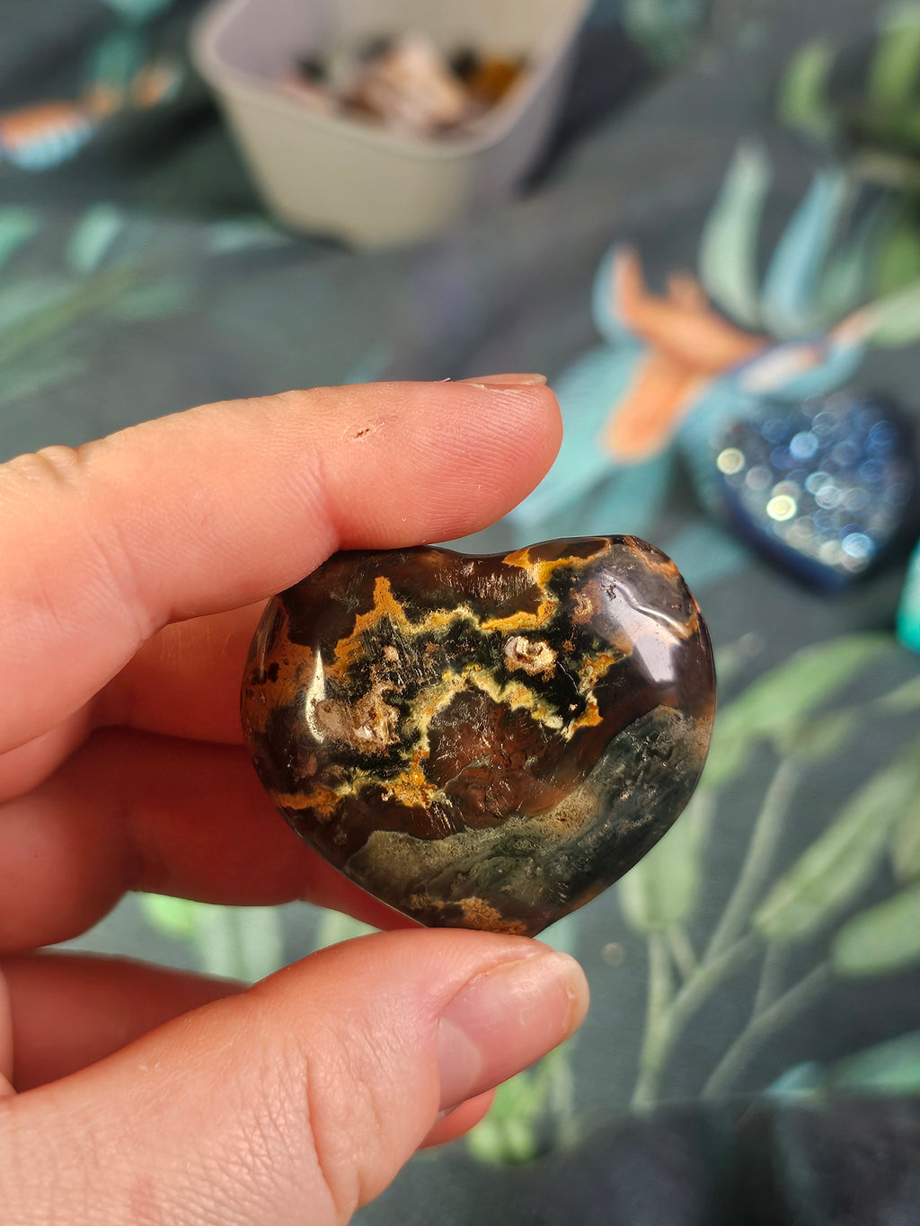 Mixed jasper heart