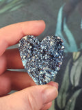 Aura coated quartz heart