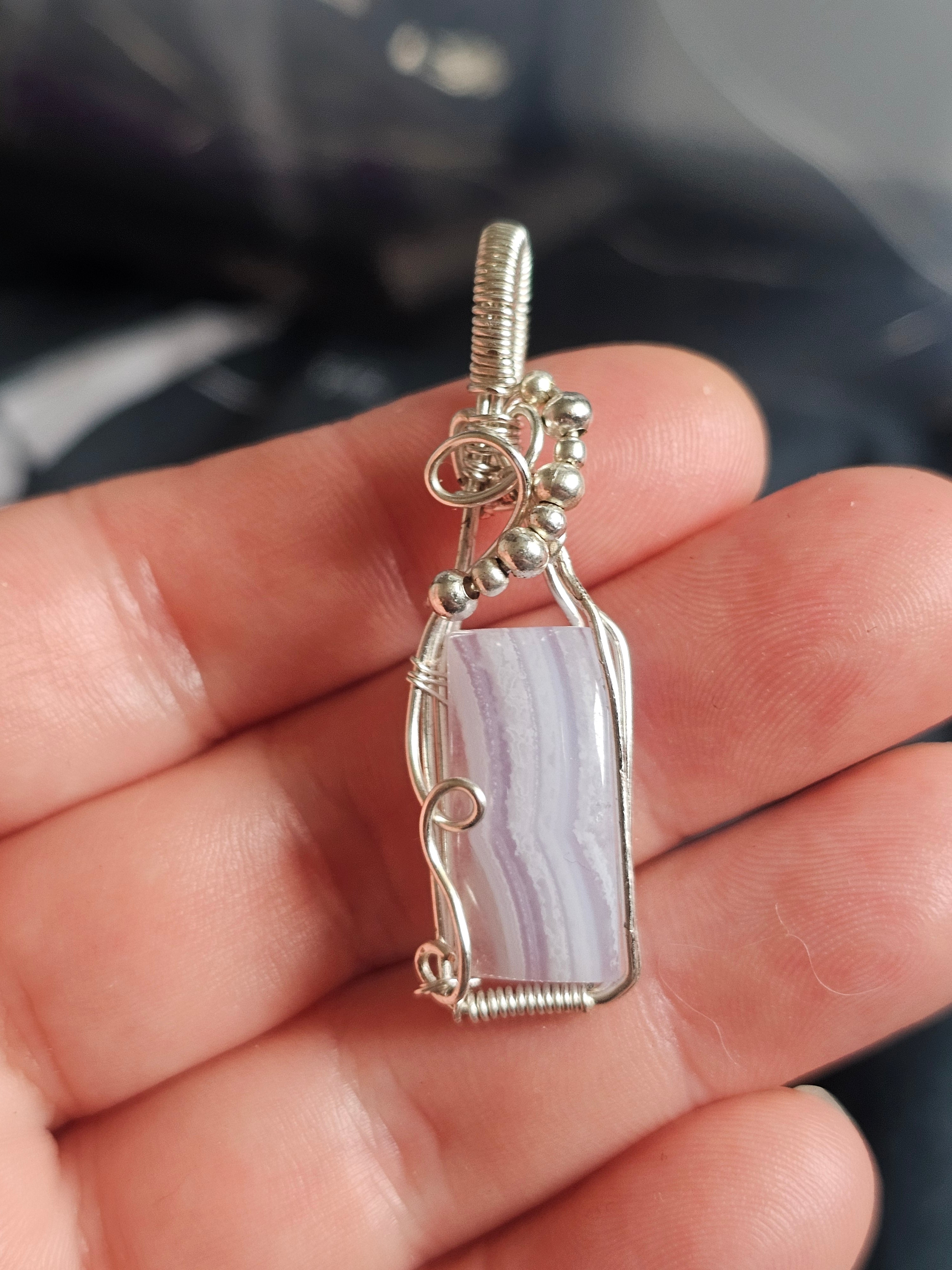 Blue Lace Agate Pendant