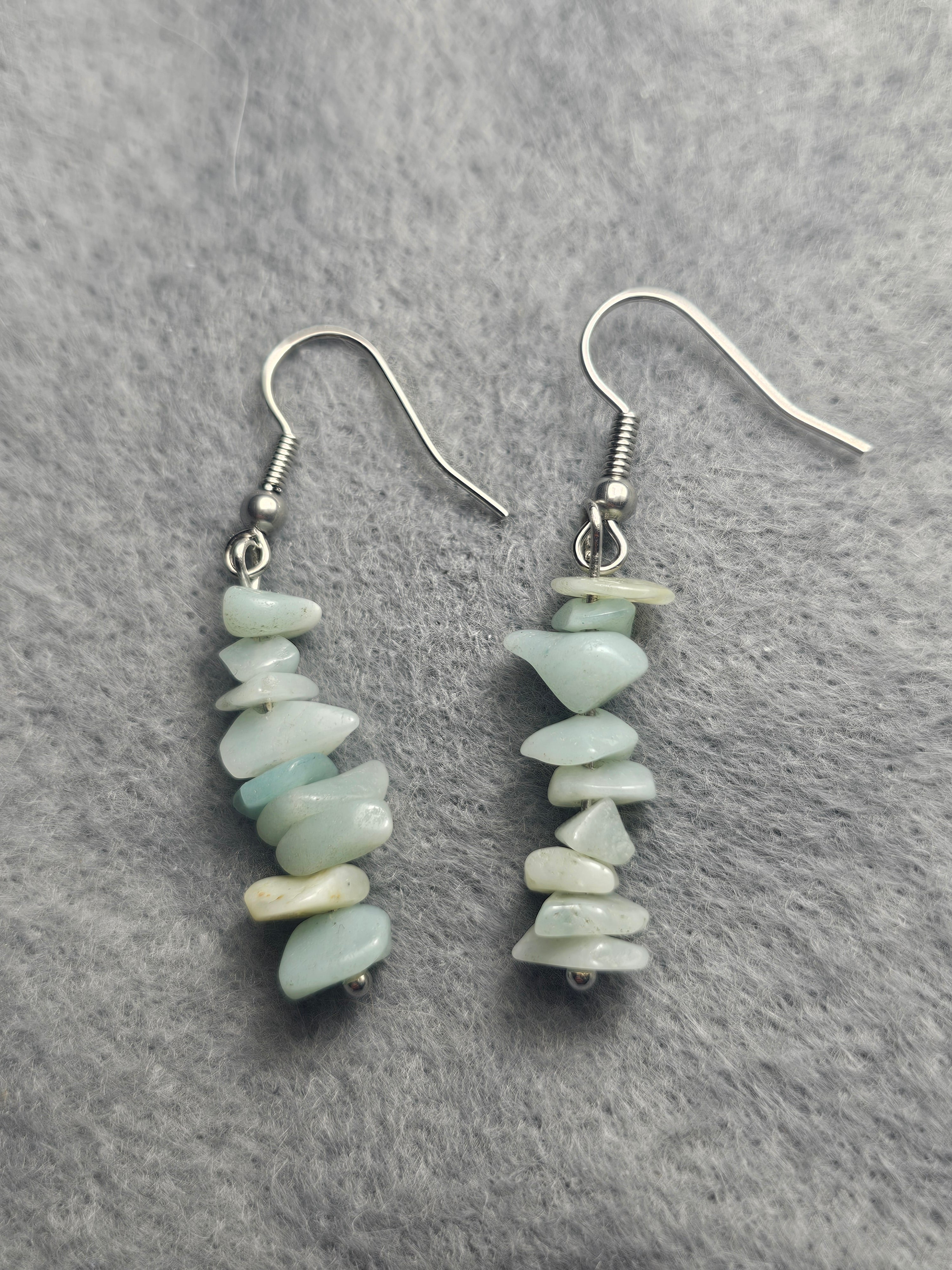 Amazonite chip earrings