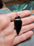 Obsidian arrowhead pendants