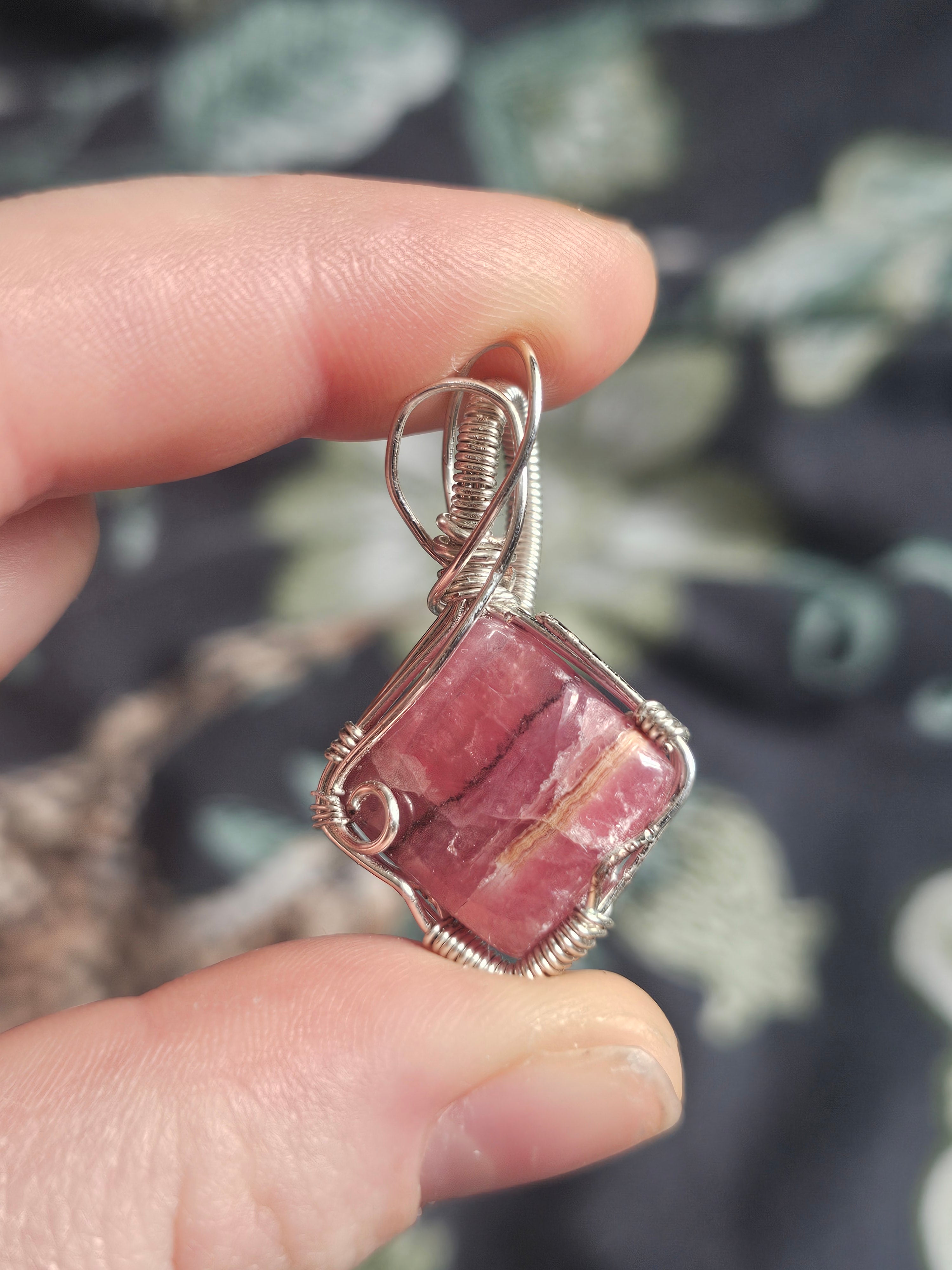 Rhodochrosite pendant