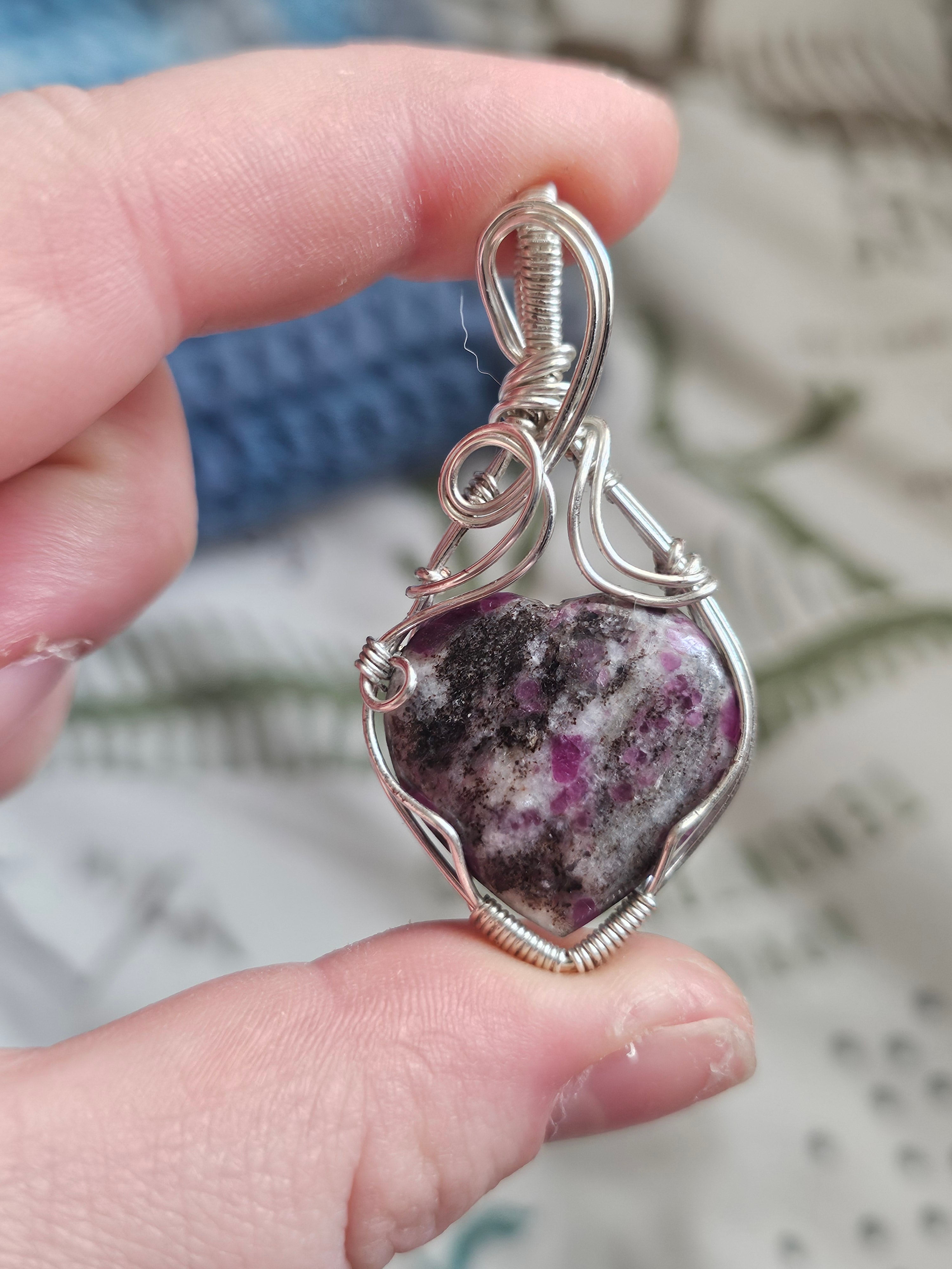 Ruby in quartz pendant
