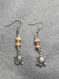 Crazy lace agate turtle earrings
