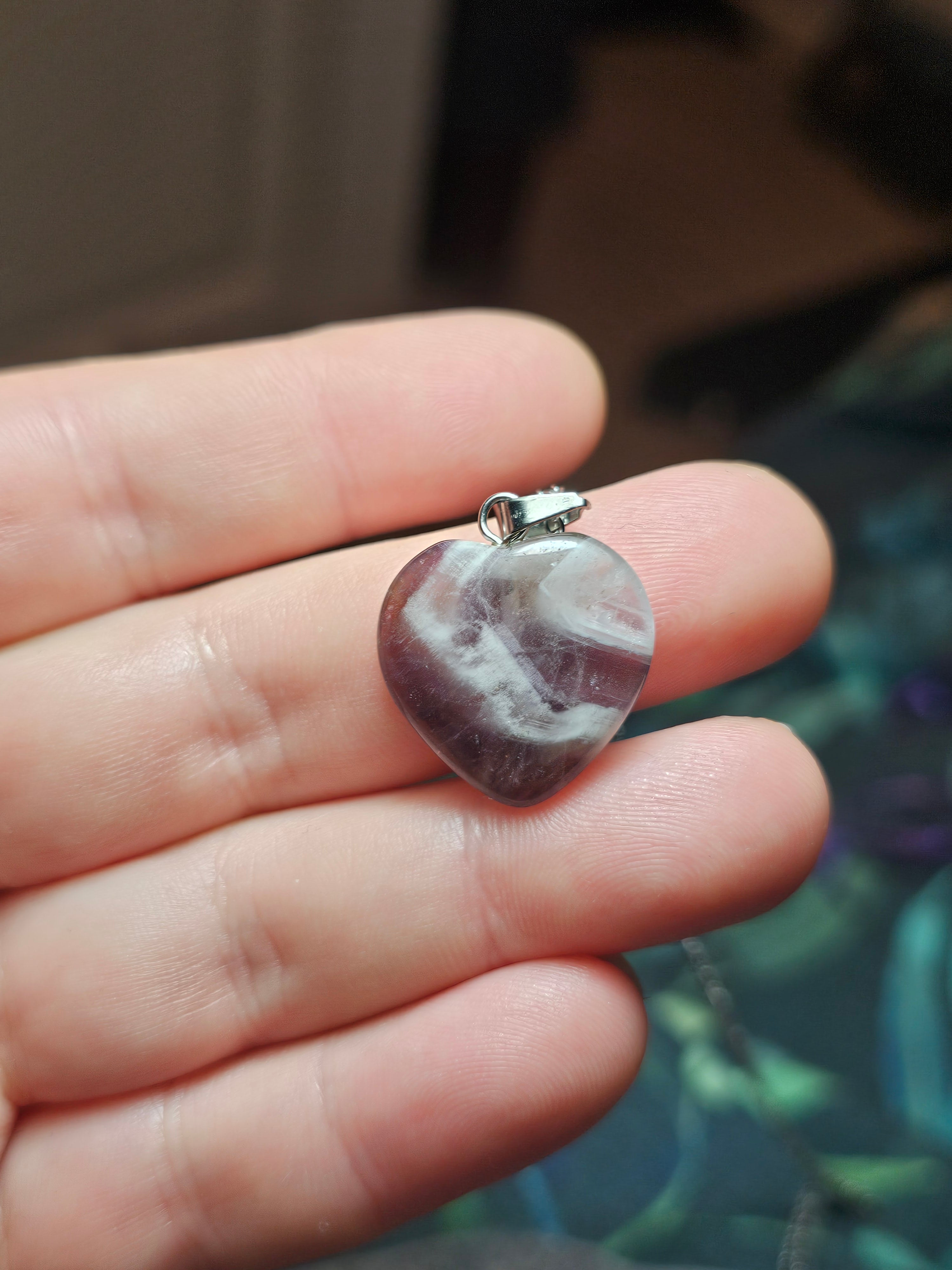 Amethyst heart pendants