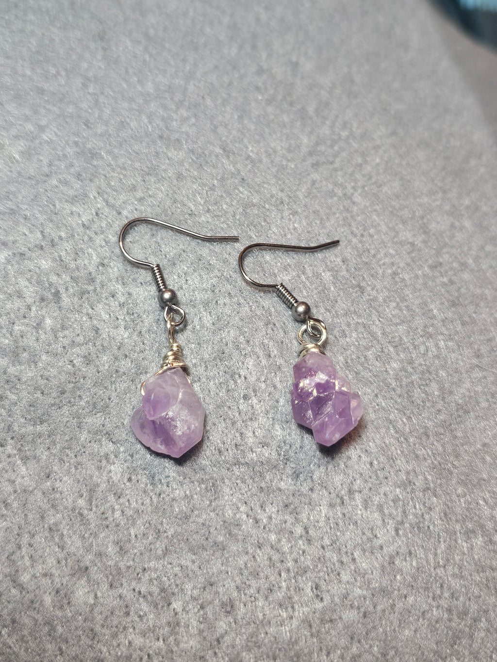Raw amethyst earrings