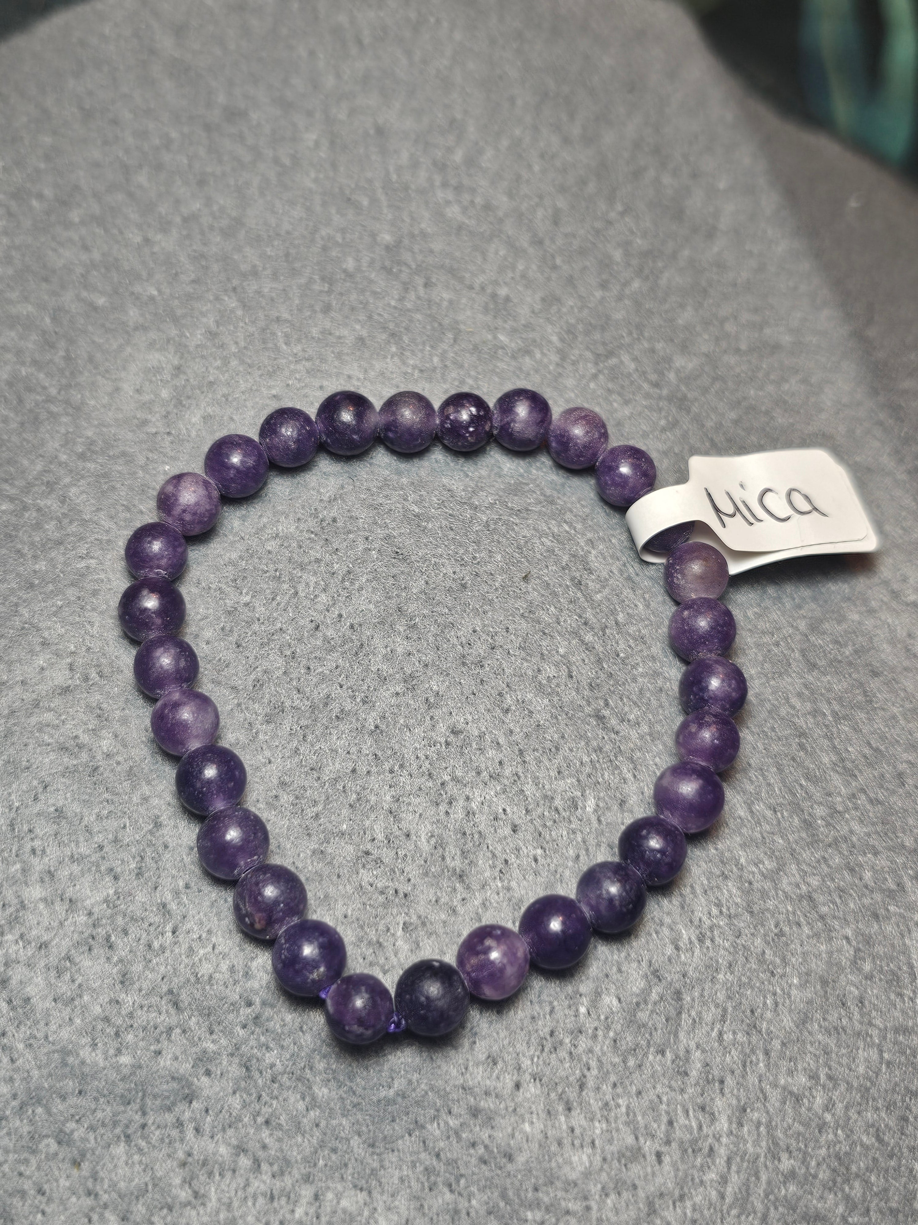 Purple mica bracelet