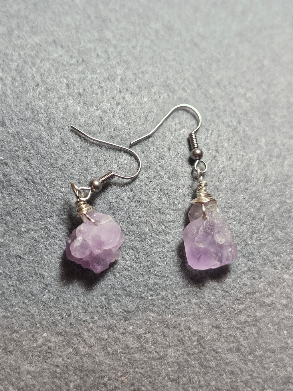 Raw amethyst earrings