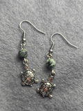 African turquoise turtle earrings