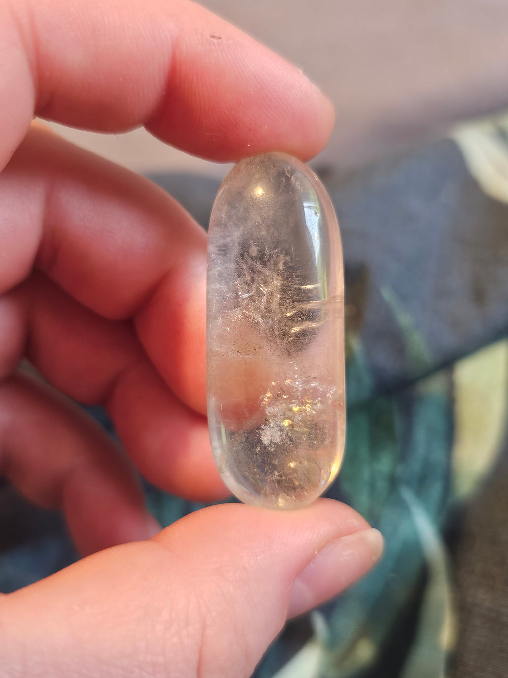 Clear Quartz thin palmstone