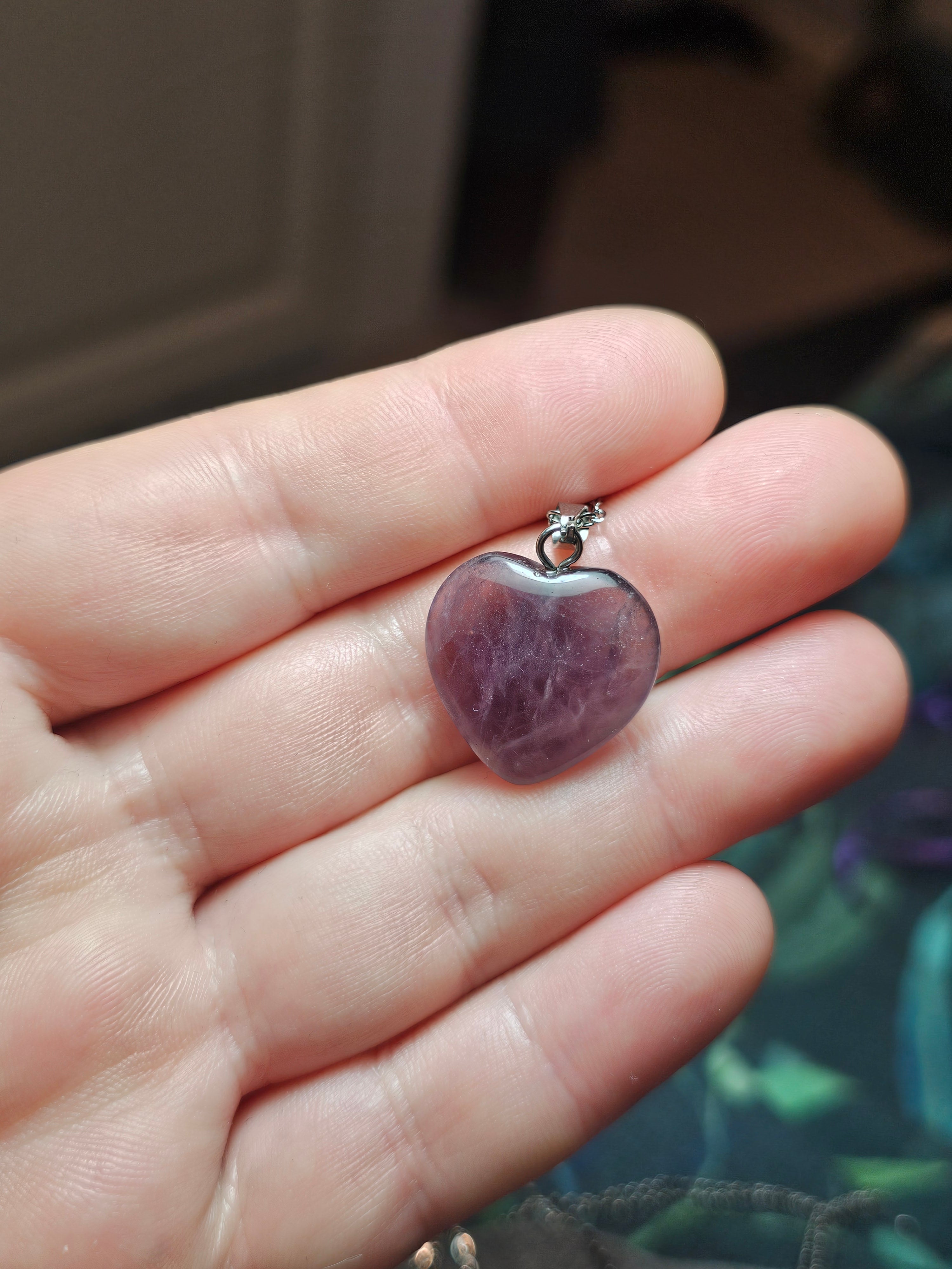 Amethyst heart pendants