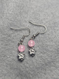 Rosw quartz star earrings