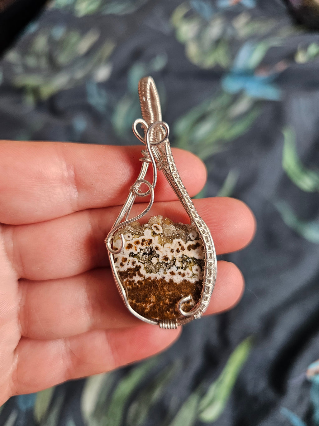 Raw edge Ocean Jasper pendant