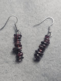 Garnet chip earrings
