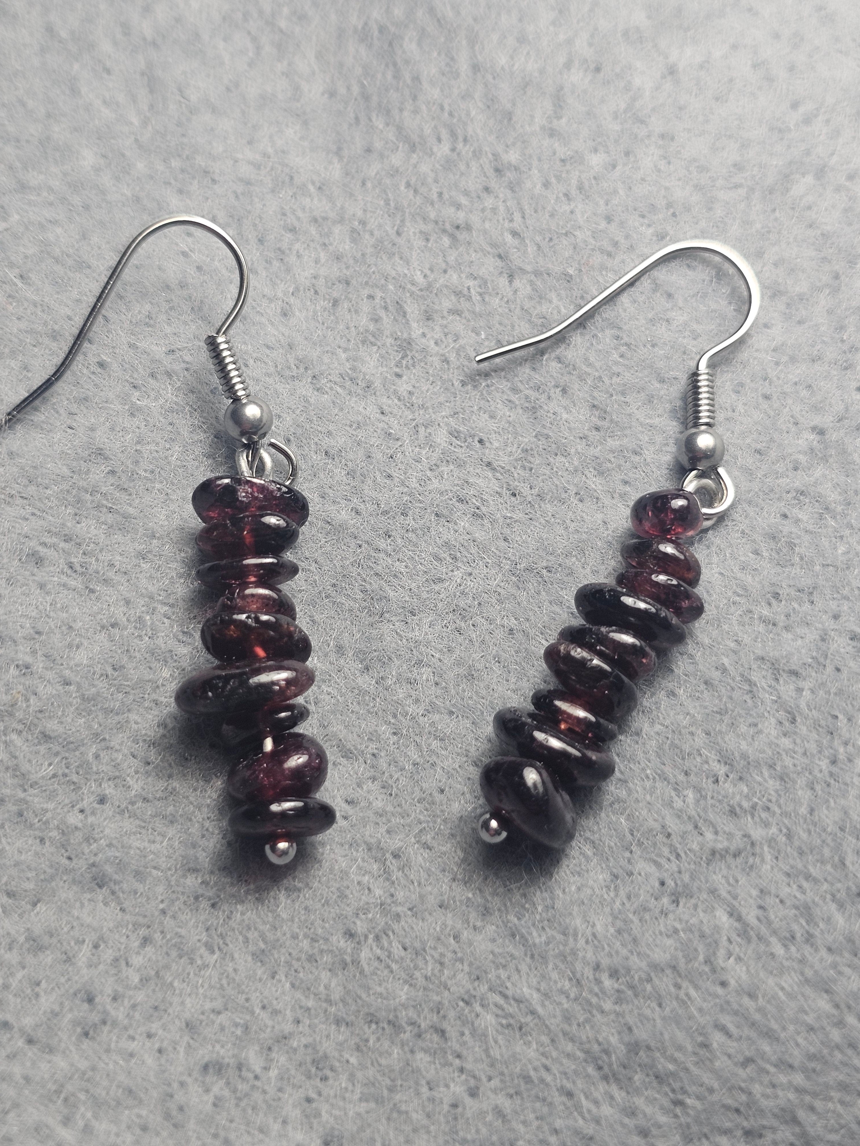 Garnet chip earrings