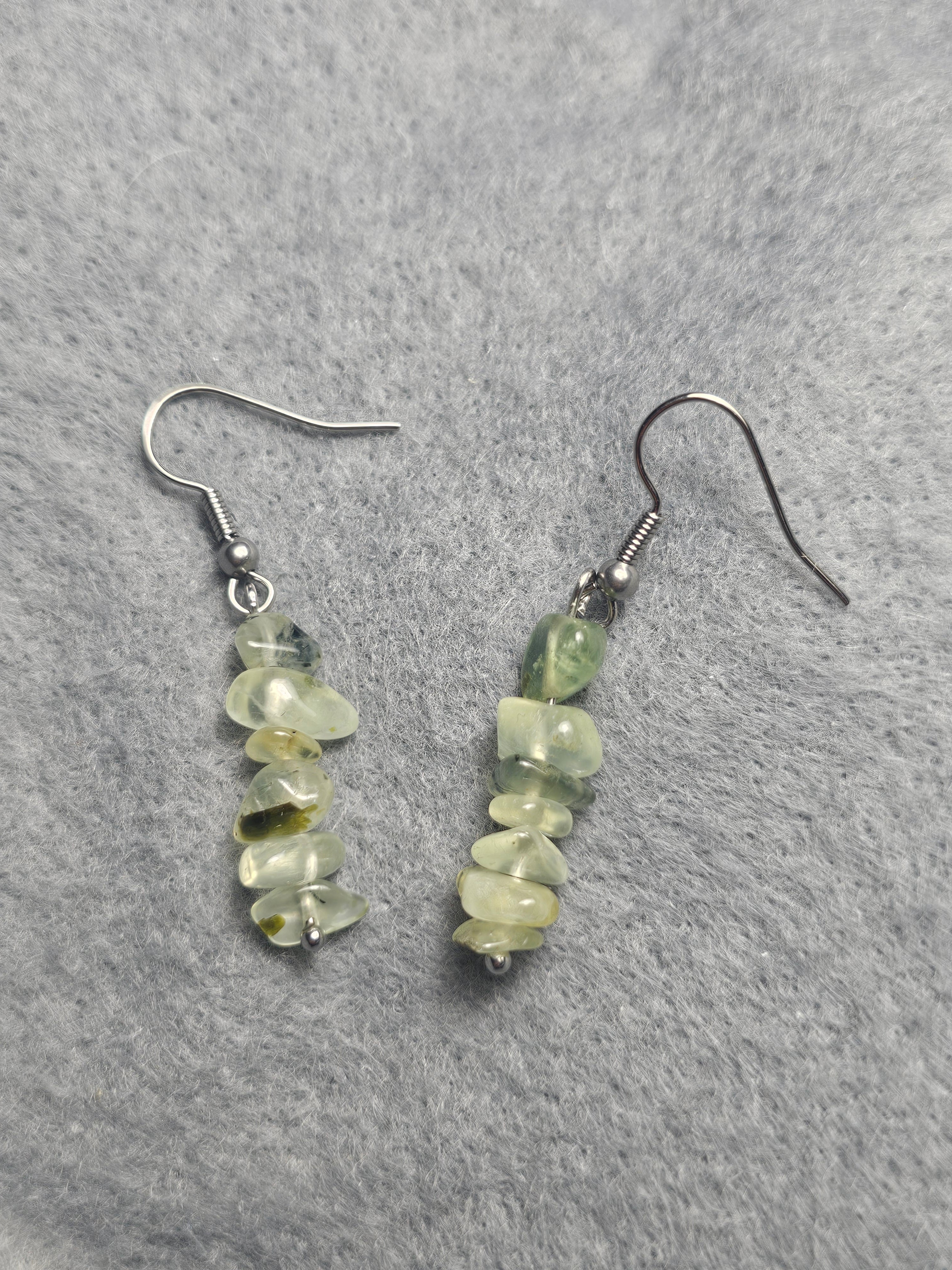 Phrenite chip earrings
