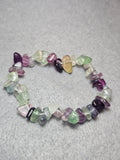 Multicolour flourite chip bracelet